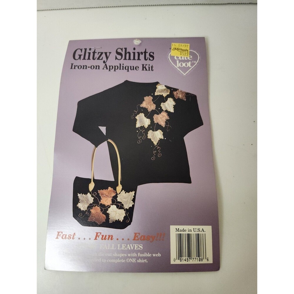 Lot of 4 New Glitzy Shirts Iron-On Applique Kits